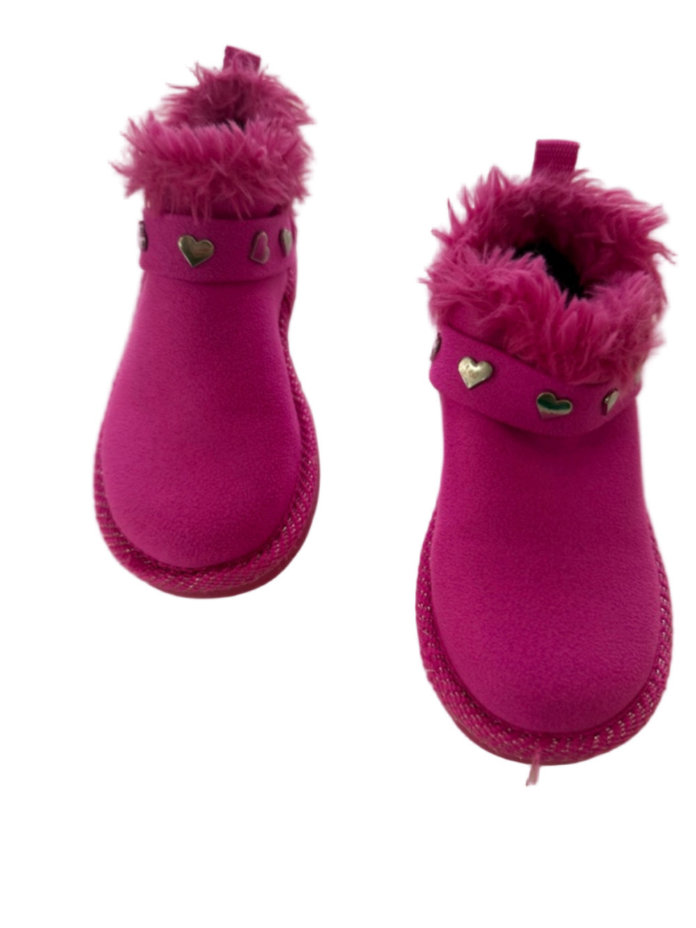Baby Skechers Pink Faux Fur Heart Boots Size 5